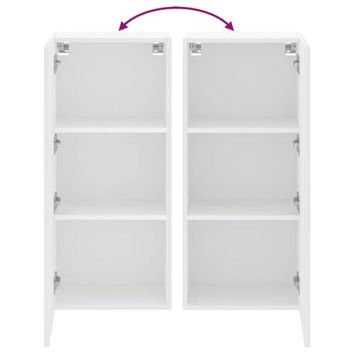 Væghængt tv-bord 40,5x30x90 cm konstrueret træ hvid