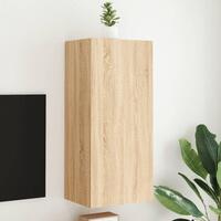 Væghængt tv-bord 40,5x30x90 cm konstrueret træ sonoma-eg