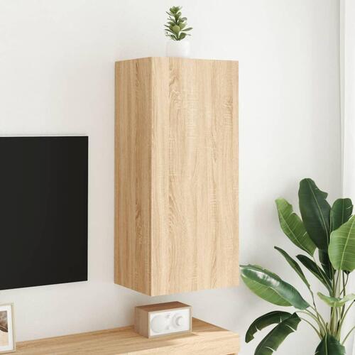 Væghængt tv-bord 40,5x30x90 cm konstrueret træ sonoma-eg
