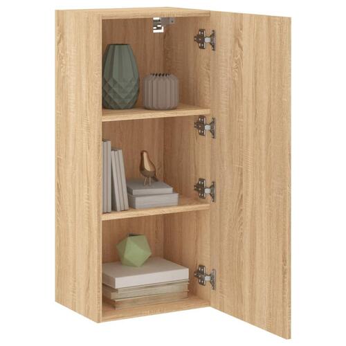 Væghængt tv-bord 40,5x30x90 cm konstrueret træ sonoma-eg