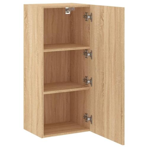 Væghængt tv-bord 40,5x30x90 cm konstrueret træ sonoma-eg