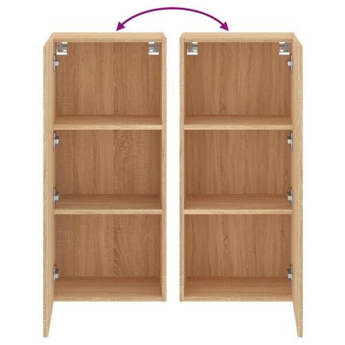 Væghængt tv-bord 40,5x30x90 cm konstrueret træ sonoma-eg