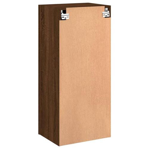 Væghængt tv-bord 40,5x30x90 cm konstrueret træ brunt egetræ