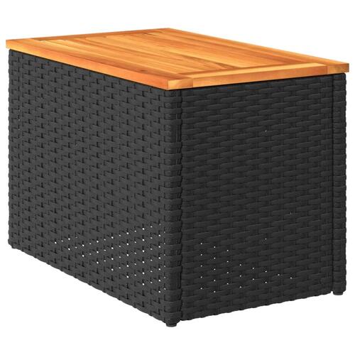 Haveborde 2 stk. 55x34x37 cm polyrattan og massivt træ sort