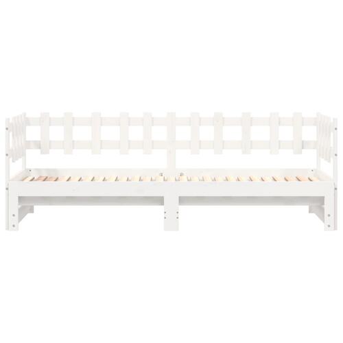 Daybed med udtræk 2x(80x200) cm massivt fyrretræ hvid