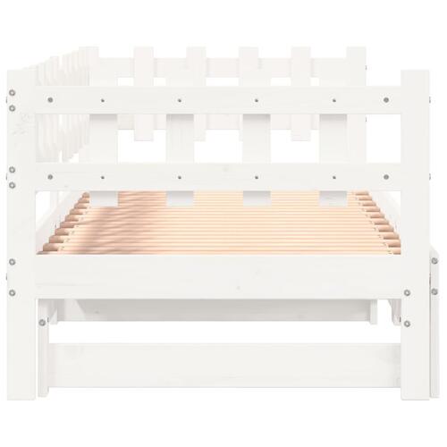 Daybed med udtræk 2x(80x200) cm massivt fyrretræ hvid