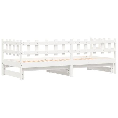 Daybed med udtræk 2x(80x200) cm massivt fyrretræ hvid