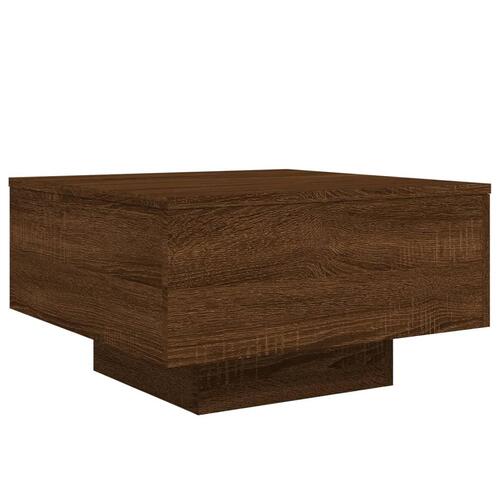 Sofabord 55x55x31 cm konstrueret træ brun egetræsfarve