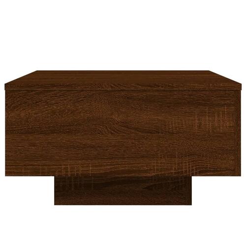 Sofabord 55x55x31 cm konstrueret træ brun egetræsfarve