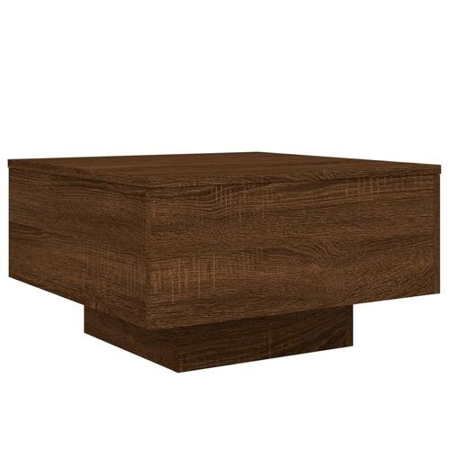 Sofabord 55x55x31 cm konstrueret træ brun egetræsfarve