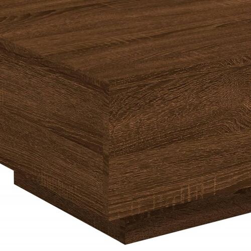 Sofabord 55x55x31 cm konstrueret træ brun egetræsfarve