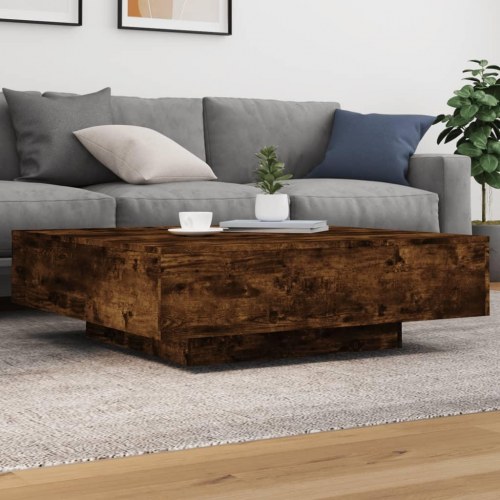 Sofabord 100 × 100 × 31 cm i konstrueret træ - røget sonoma-eg