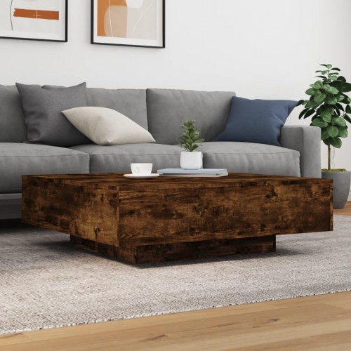 Sofabord 100 × 100 × 31 cm i konstrueret træ - røget sonoma-eg