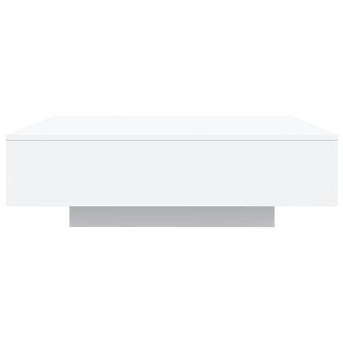 Sofabord med LED-lys 100x100x31 cm hvid