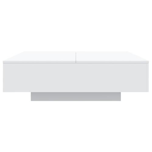 Sofabord med LED-lys 100x100x31 cm hvid