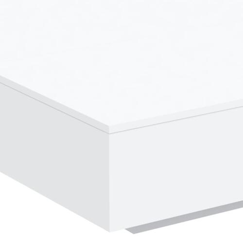 Sofabord med LED-lys 100x100x31 cm hvid