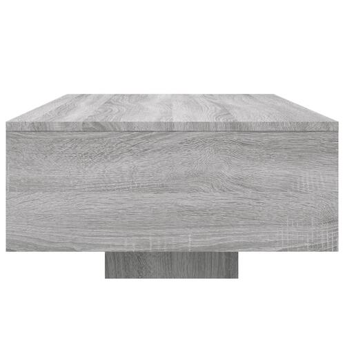 Sofabord med LED-lys 85x55x31 cm grå sonoma-eg