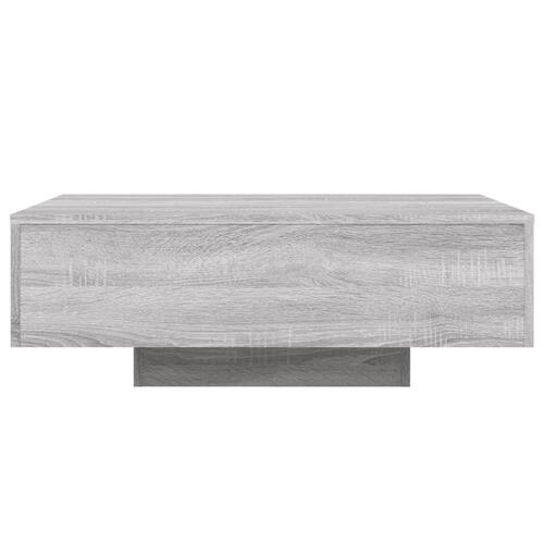 Sofabord med LED-lys 85x55x31 cm grå sonoma-eg