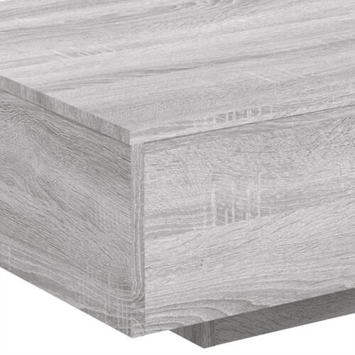 Sofabord med LED-lys 85x55x31 cm grå sonoma-eg