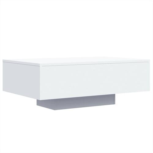 Sofabord med LED-lys 85x55x31 cm hvid