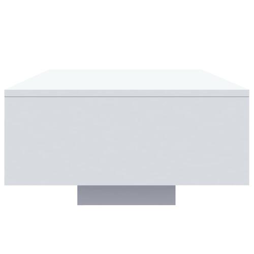 Sofabord med LED-lys 85x55x31 cm hvid