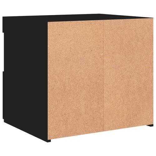 Sengeborde 2 stk. med LED-lys 50x40x45 cm sort