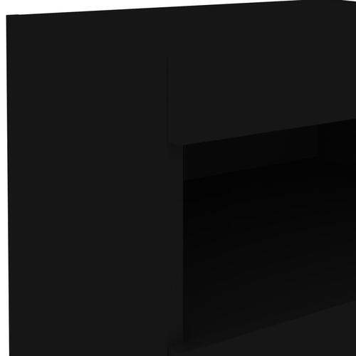 Sengeborde 2 stk. med LED-lys 50x40x45 cm sort