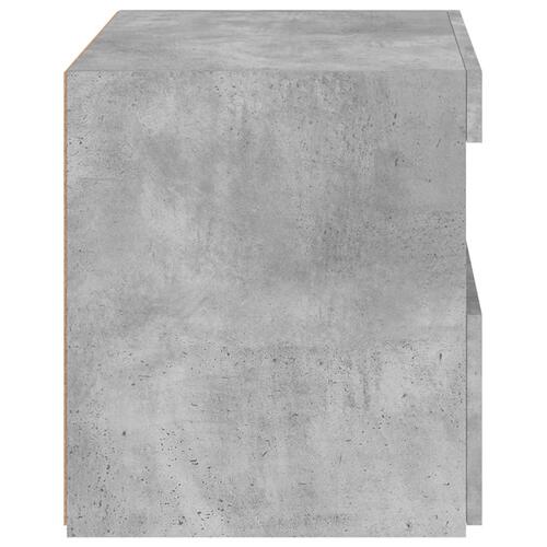 Sengeborde 2 stk. med LED-lys 50x40x45 cm betongrå