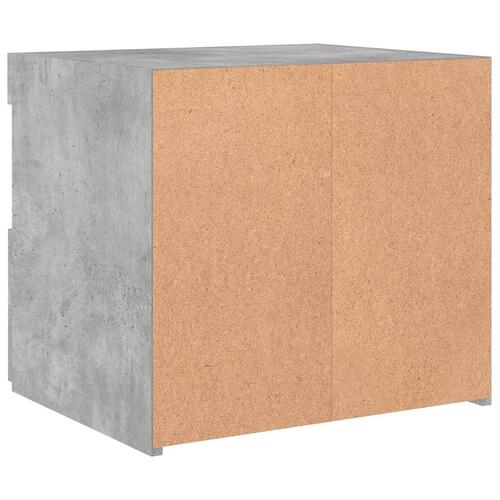 Sengeborde 2 stk. med LED-lys 50x40x45 cm betongrå