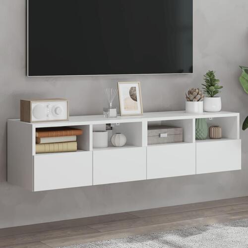 Væghængte tv-borde 2 stk. 60x30x30 cm konstrueret træ hvid