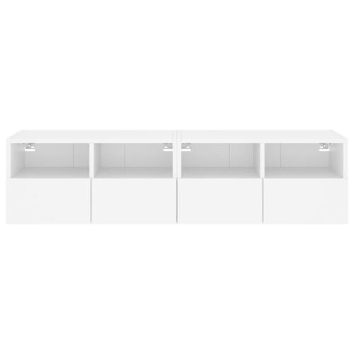 Væghængte tv-borde 2 stk. 60x30x30 cm konstrueret træ hvid
