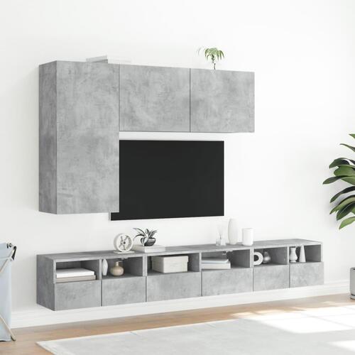 Væghængt tv-bord 60x30x30 cm konstrueret træ betongrå