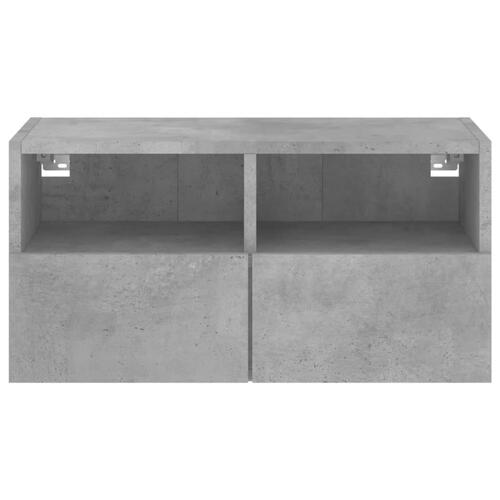 Væghængt tv-bord 60x30x30 cm konstrueret træ betongrå