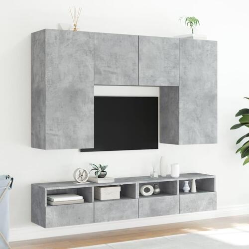 Væghængt tv-bord 80x30x30 cm konstrueret træ betongrå