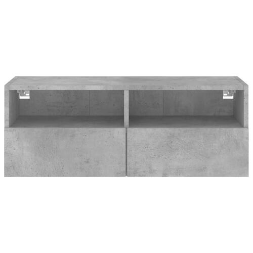 Væghængt tv-bord 80x30x30 cm konstrueret træ betongrå