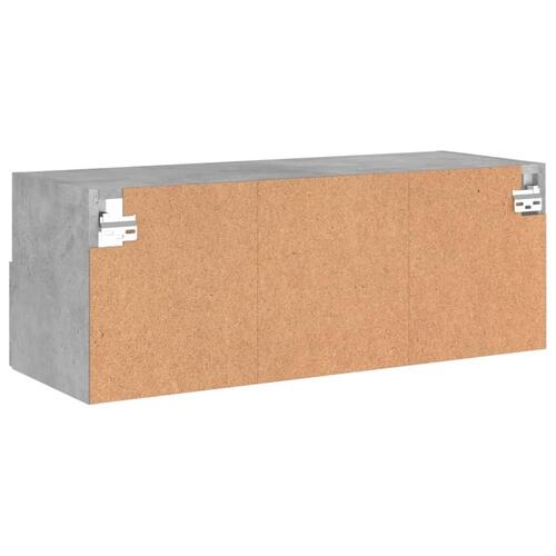 Væghængt tv-bord 80x30x30 cm konstrueret træ betongrå