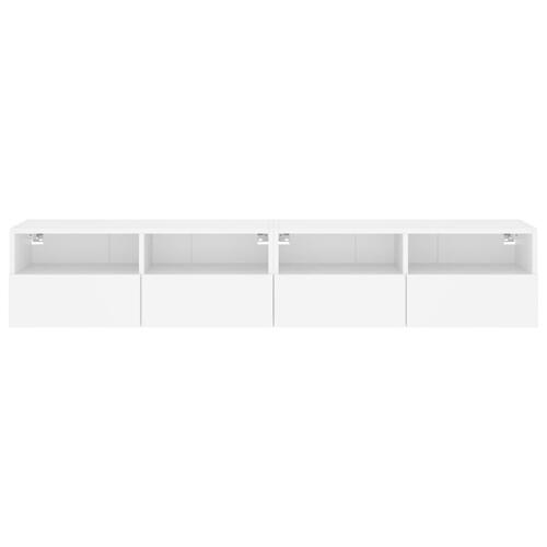 Væghængte tv-borde 2 stk. 80x30x30 cm konstrueret træ hvid
