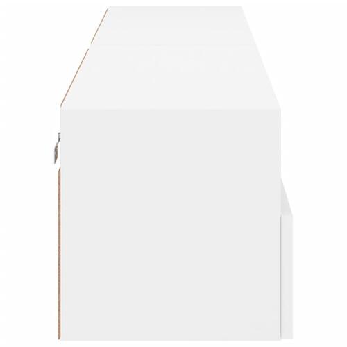 Væghængte tv-borde 2 stk. 80x30x30 cm konstrueret træ hvid