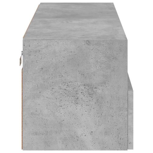 Væghængt tv-bord 100x30x30 cm konstrueret træ betongrå