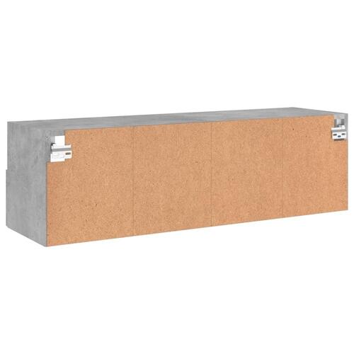 Væghængt tv-bord 100x30x30 cm konstrueret træ betongrå