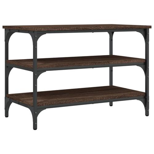 Skobænk 70x38,5x49 cm konstrueret træ brun egetræsfarve
