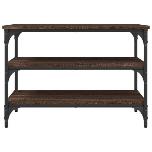 Skobænk 70x38,5x49 cm konstrueret træ brun egetræsfarve
