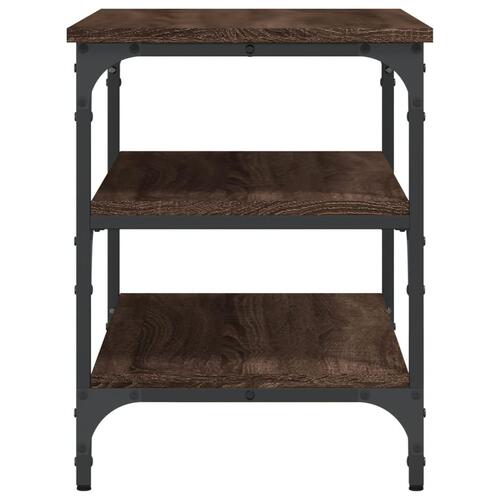 Skobænk 70x38,5x49 cm konstrueret træ brun egetræsfarve