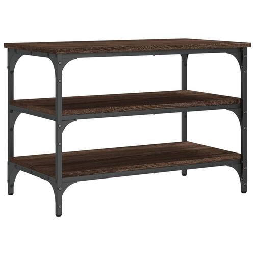 Skobænk 70x38,5x49 cm konstrueret træ brun egetræsfarve