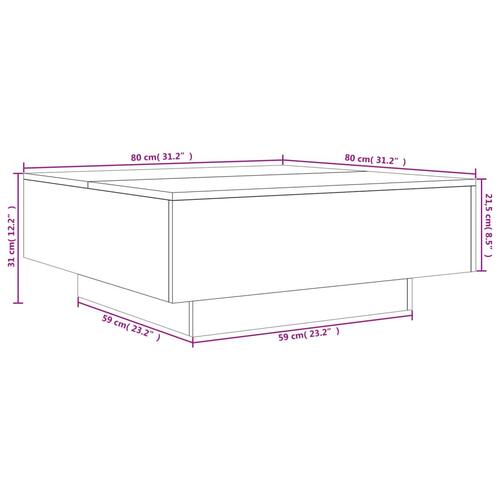 Sofabord 80x80x31 cm spånplade hvid