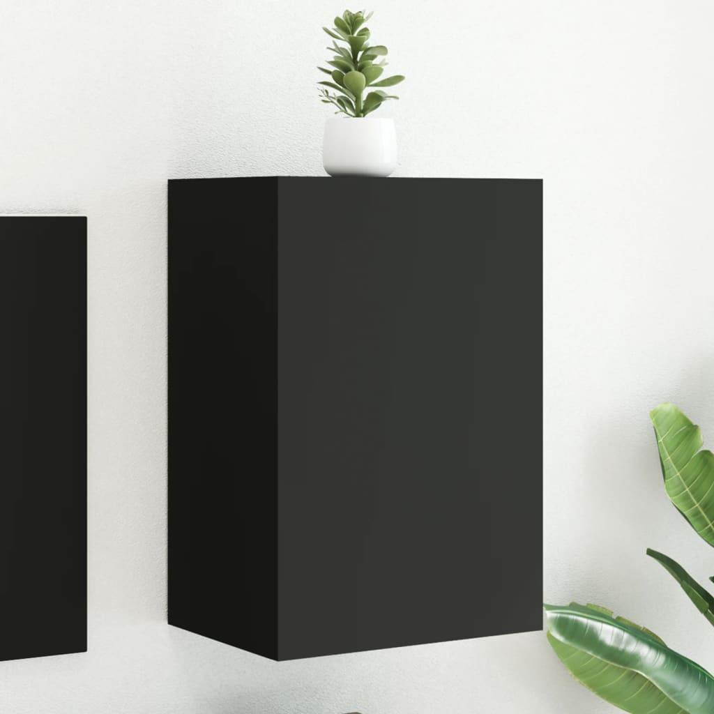 Væghængt tv-bord 40,5x30x60 cm konstrueret træ sort