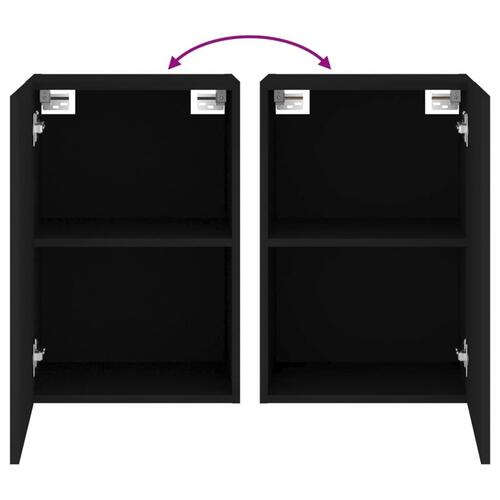Væghængt tv-bord 40,5x30x60 cm konstrueret træ sort