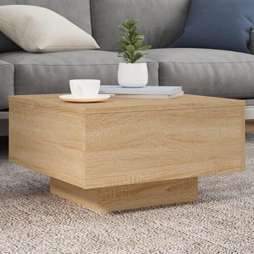 Sofabord 55x55x31 cm konstrueret træ sonoma egetræsfarve