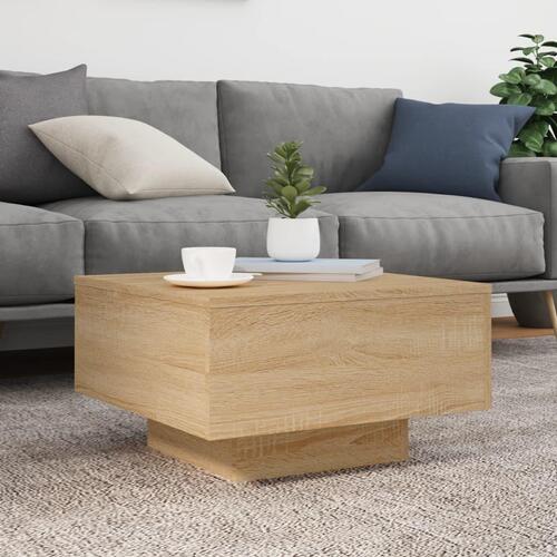 Sofabord 55x55x31 cm konstrueret træ sonoma egetræsfarve