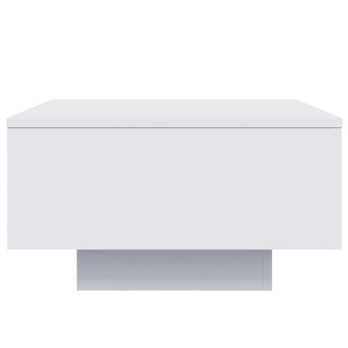 Sofabord med LED-lys 55x55x31 cm hvid